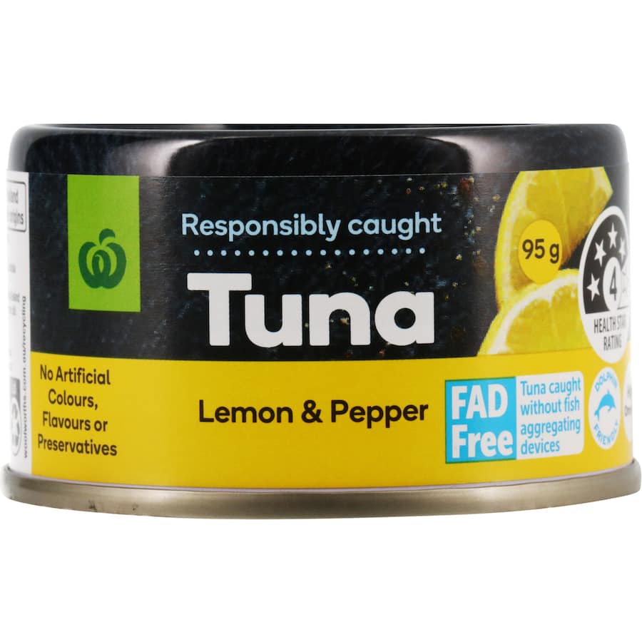Woolworths Tuna Lemon & Pepper Tear tab can 95g