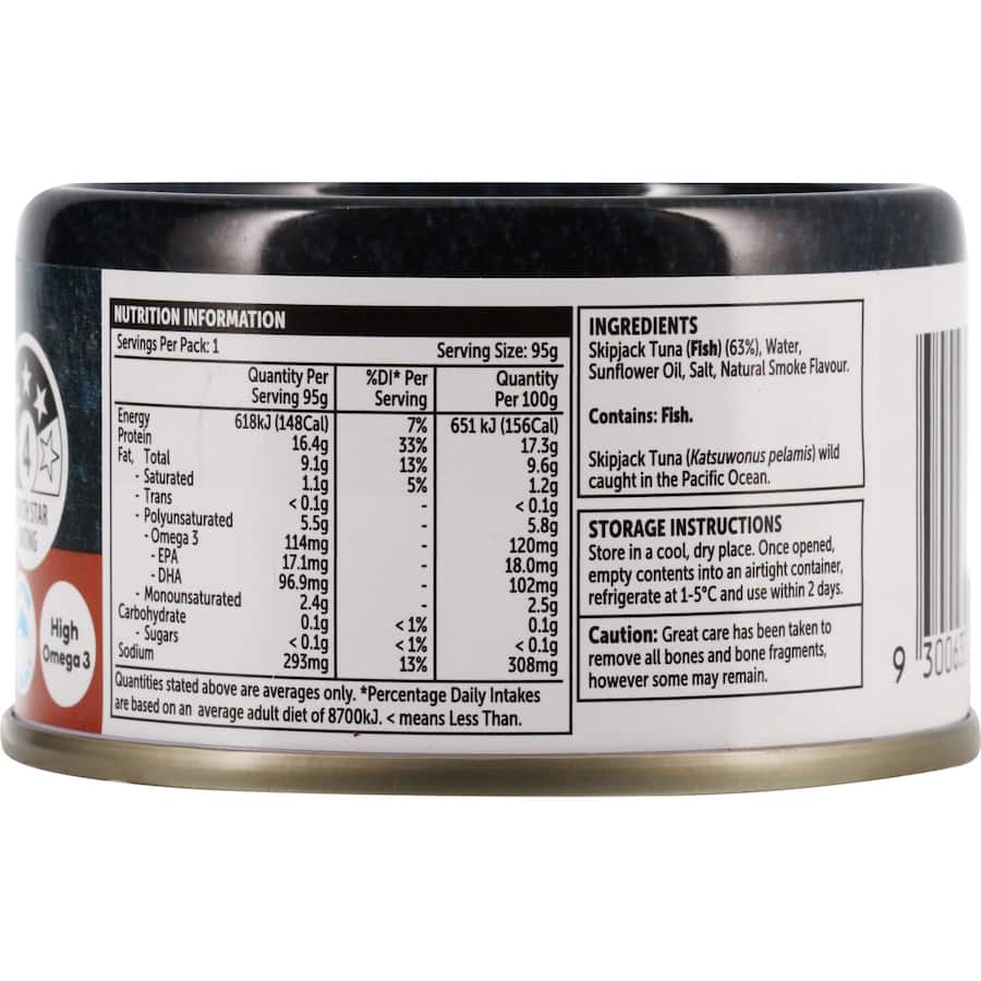 Woolworths Tuna Smoked Tear tab can 95g