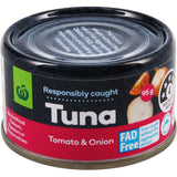 Woolworths Tuna Tomato & Onion Tear tab can 95g