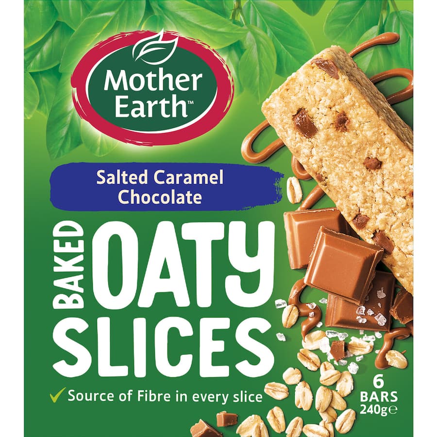 Mother Earth Oaty Slices Oat Bars Salted Caramel 6pk 240g