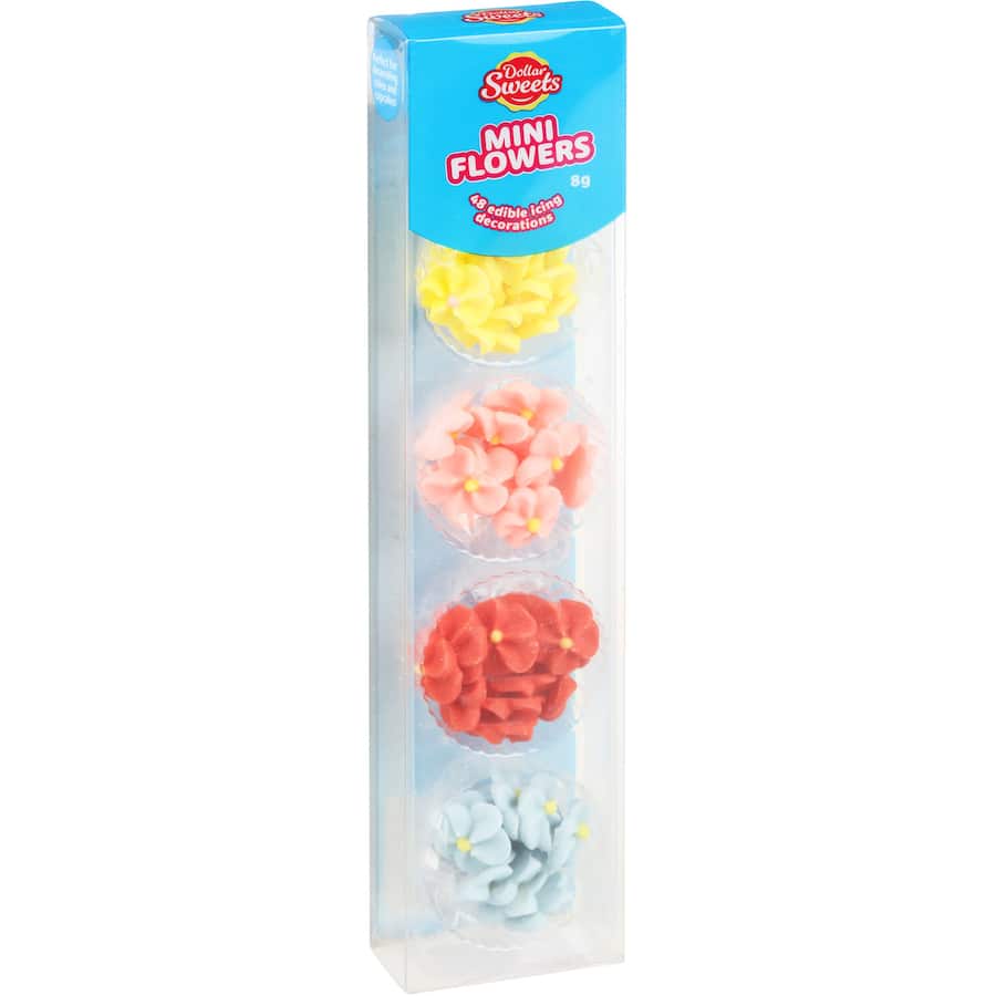 Dollar Sweets Mini Flowers Icing Decorations  48pack