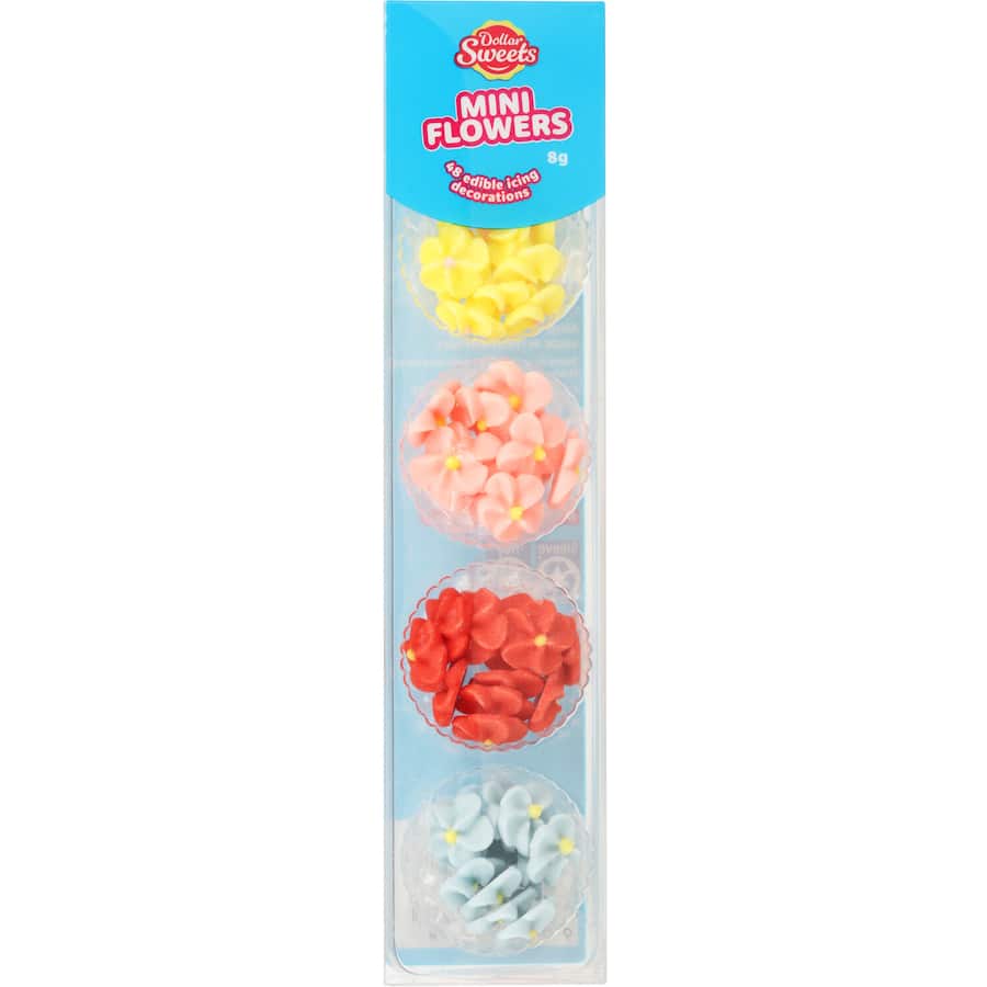 Dollar Sweets Mini Flowers Icing Decorations  48pack