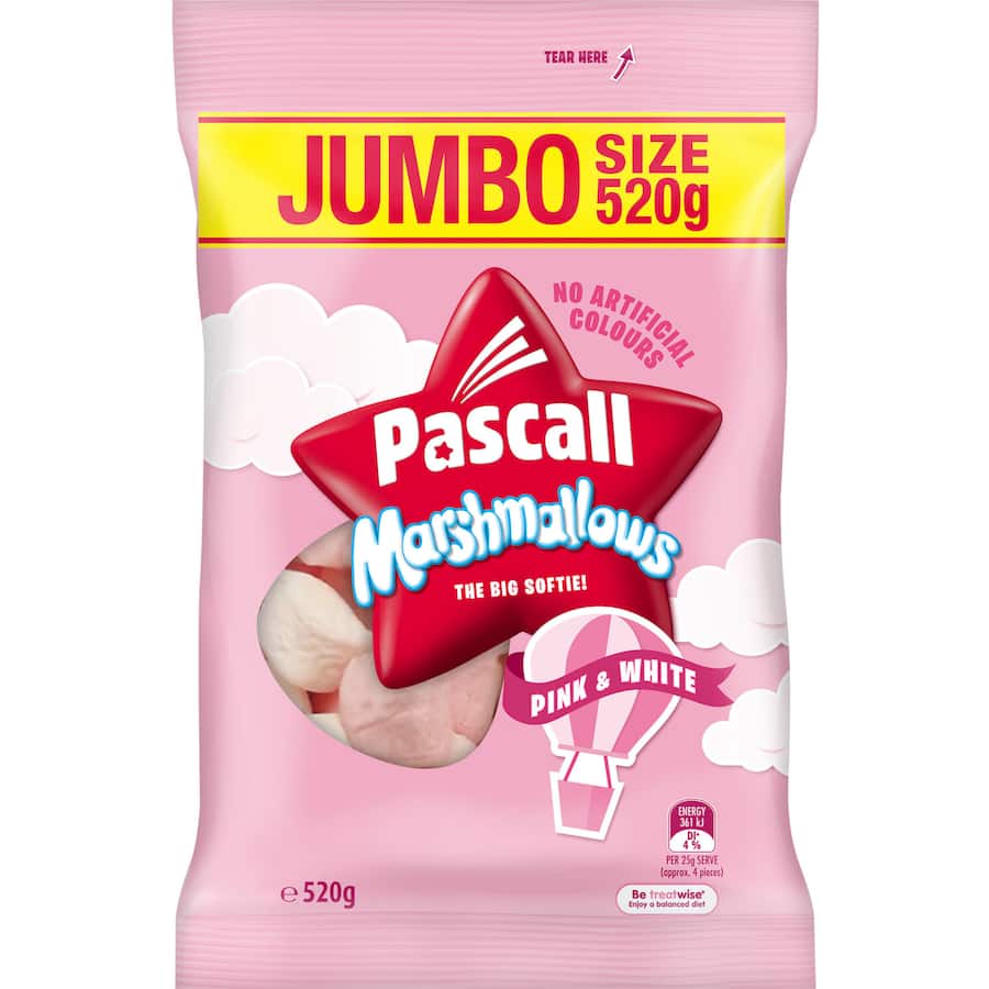 Pascall Marshmallows Pink & White Jumbo pack 520g