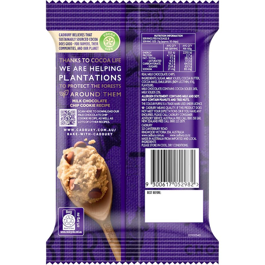 Cadbury Baking Milk Chocolate Chips  200g