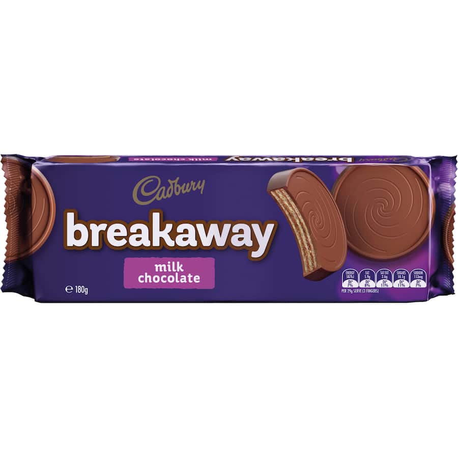 Cadbury Biscuits Breakaway Milk Chocolate 180g