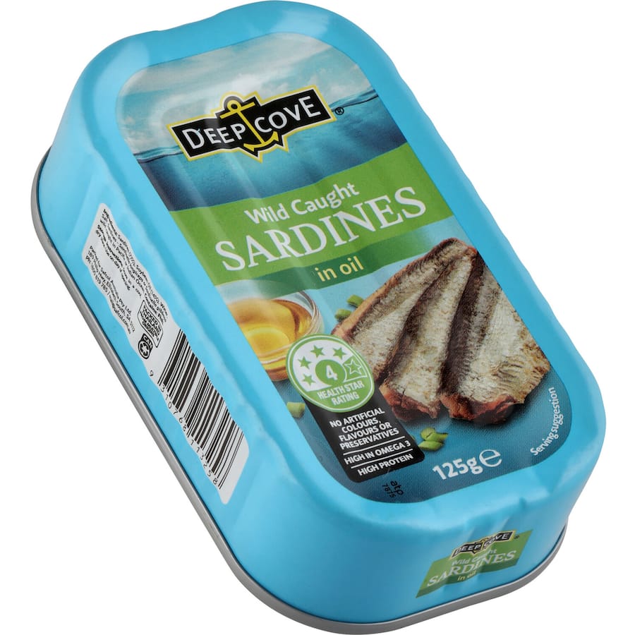 Deep Cove Sardines In Oil  Tear tab can 125g