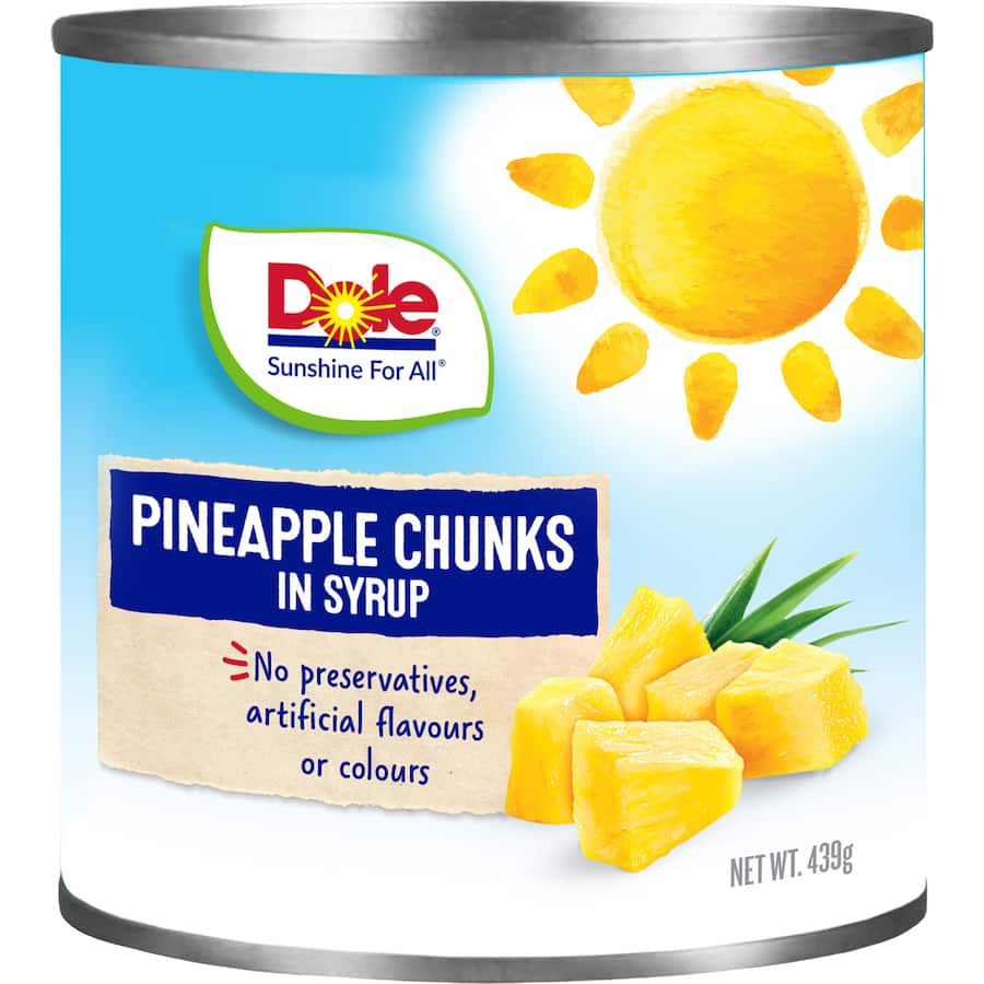 Dole Pineapple Chunks In Syrup Can 439g