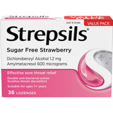 Strepsils Lozenges Sugar Free Strawberry