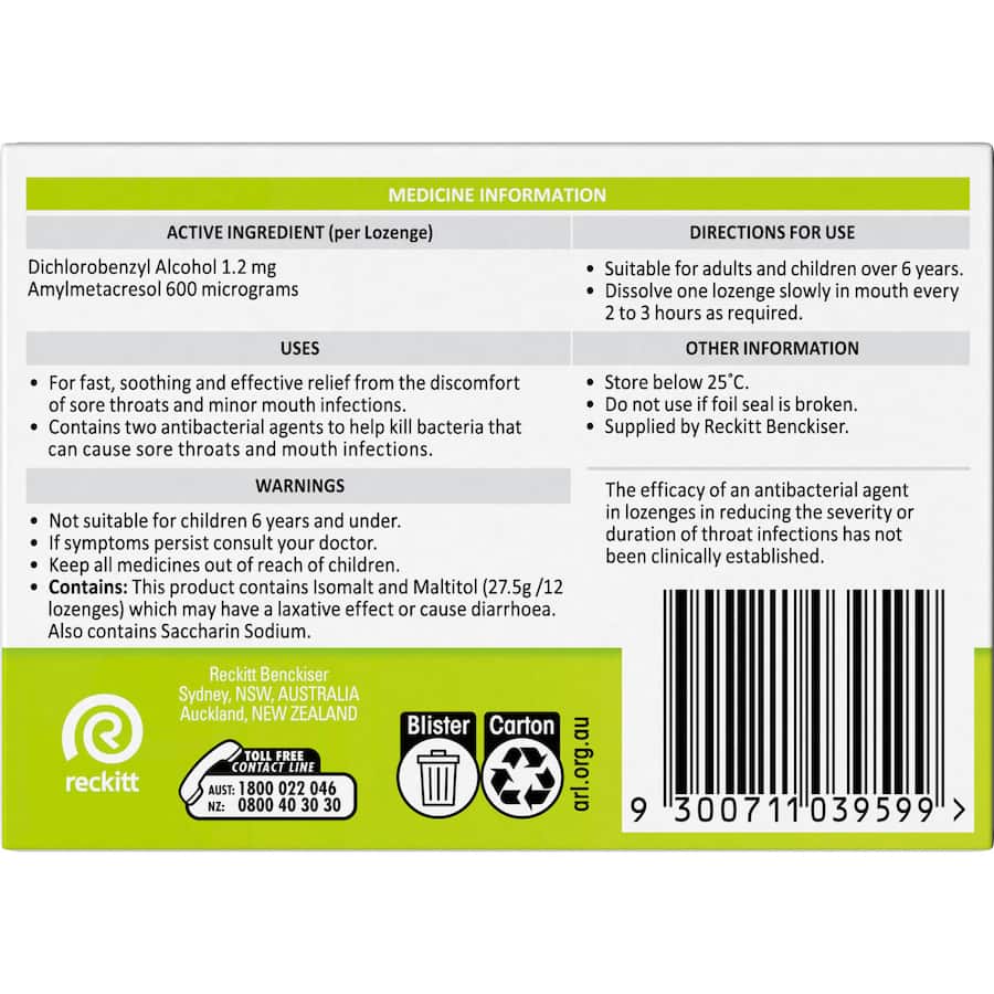 Strepsils Sugar Free Cough Throat Lozenges Lemon 36pack