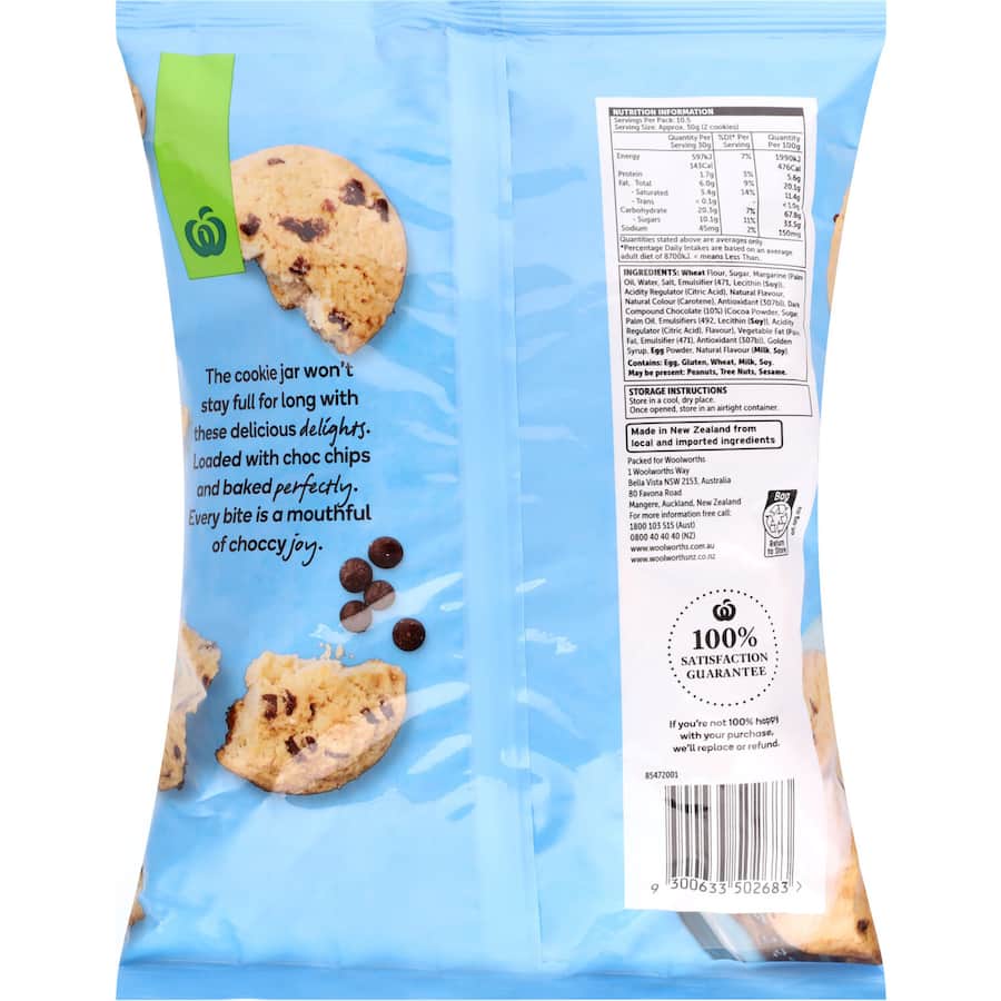 Woolworths Chocolate Chip Cookies  325g