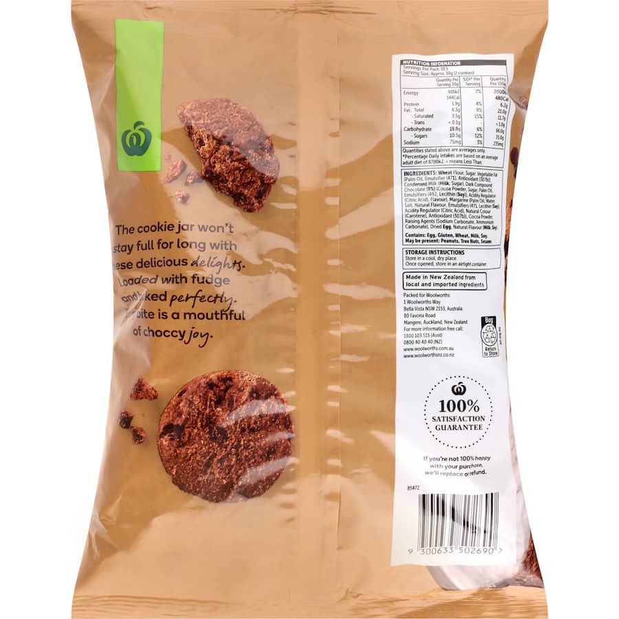 Woolworths Choc Fudge Cookies  325g