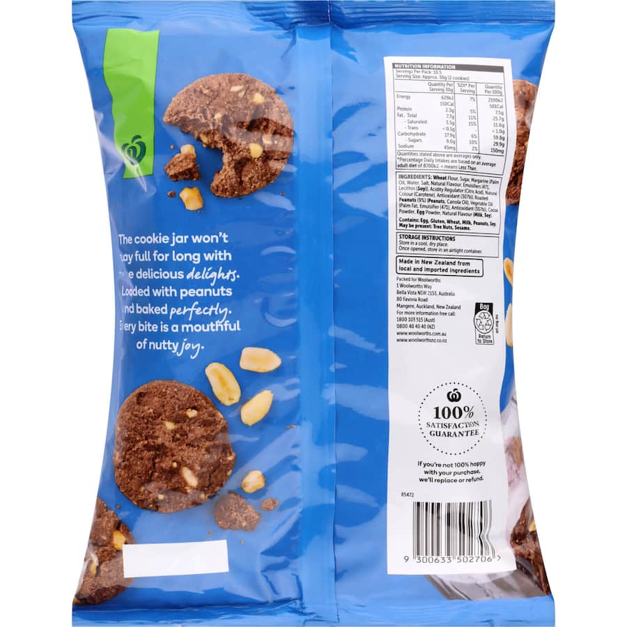 Woolworths Peanut Brownies Cookies 325g