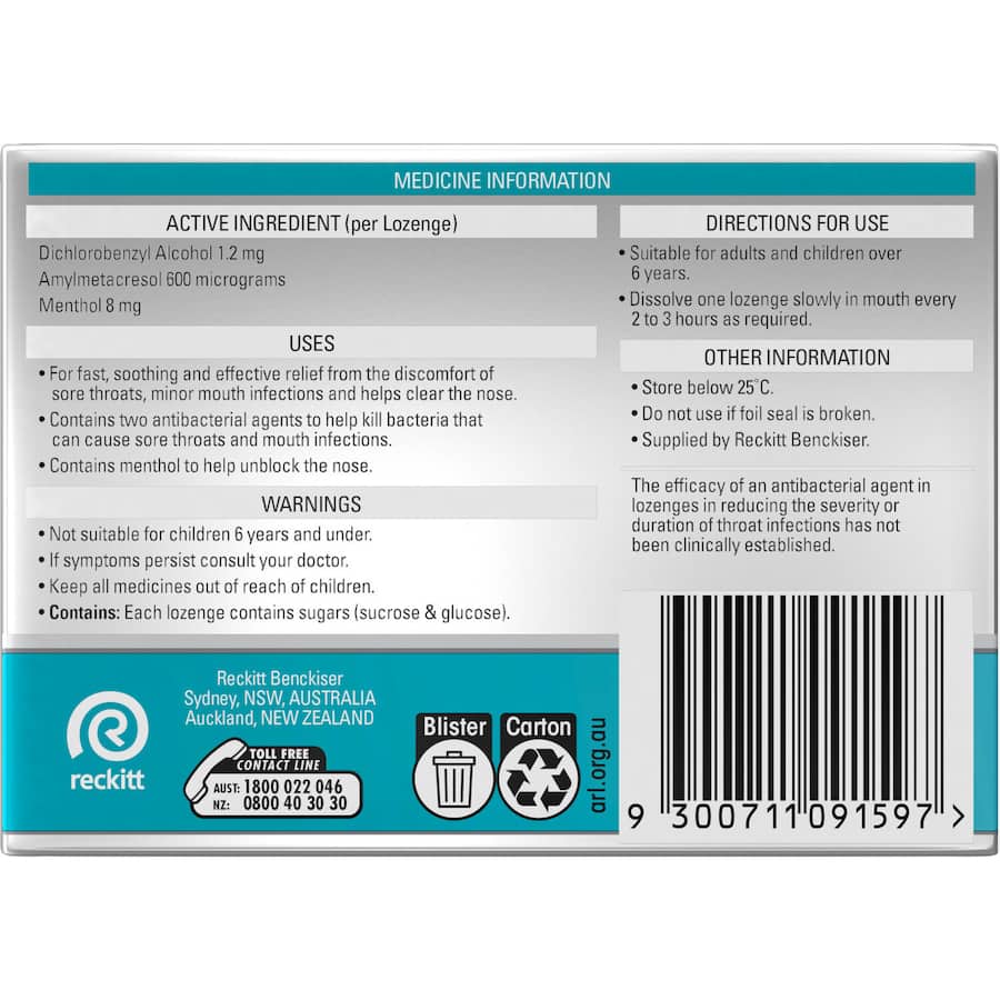 Strepsils Plus Blocked Nose Cough Throat Lozenges Menthol Eucalyptus 36pack