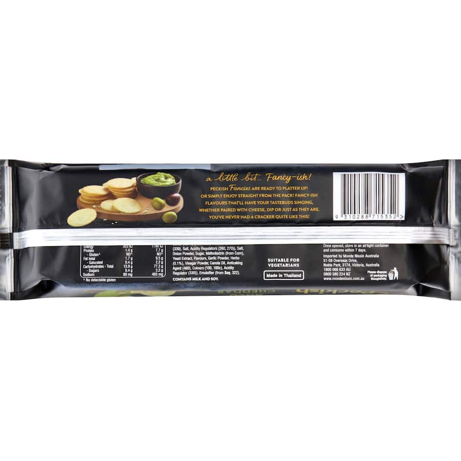 Peckish Fancies Rice Crackers Cheddar & Chives 90g