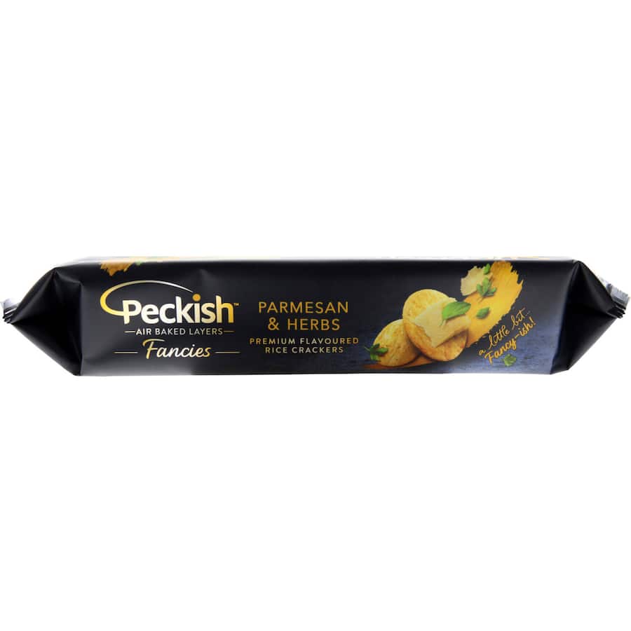 Peckish Fancies Rice Crackers Parmesan & Herb 90g