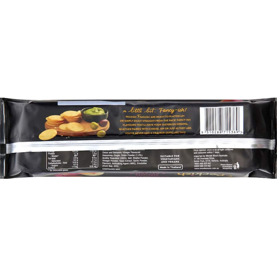 Peckish Fancies Rice Crackers Caramelised Onion & Balsamic 90g