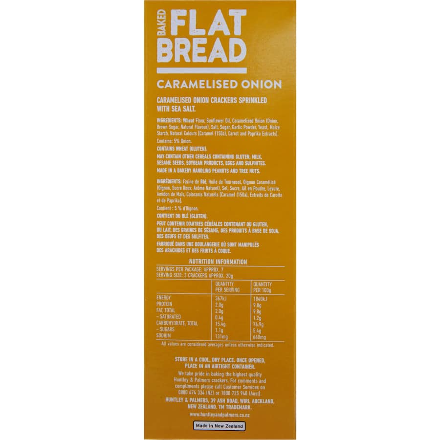 Huntley & Palmers Baked Flat Bread Caramelised Onion 140g