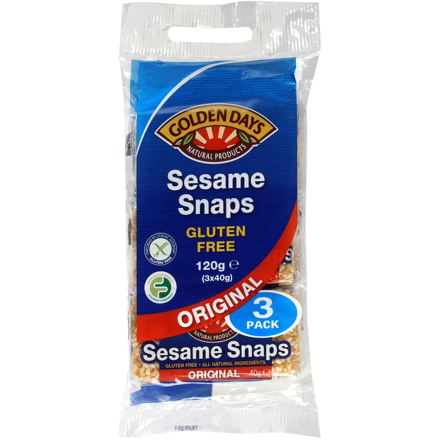 Golden Days Sesame Snaps Original 120g 3pack
