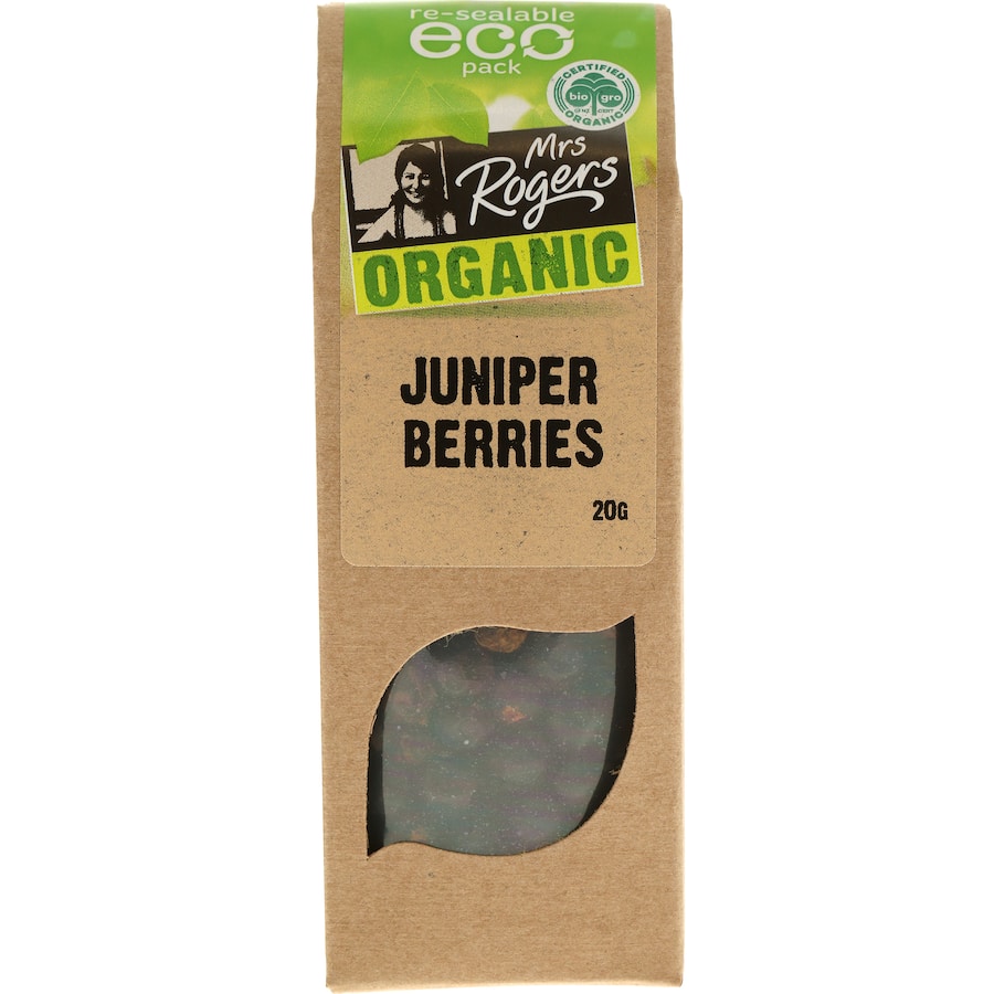 Mrs Rogers Eco Pack Juniper Berries Organic Box 20g