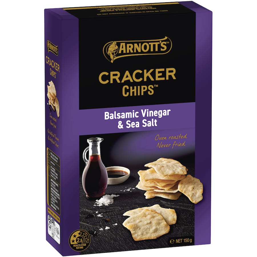 Arnotts Cracker Chips Sea Salt & Balsamic Vinegar 150g