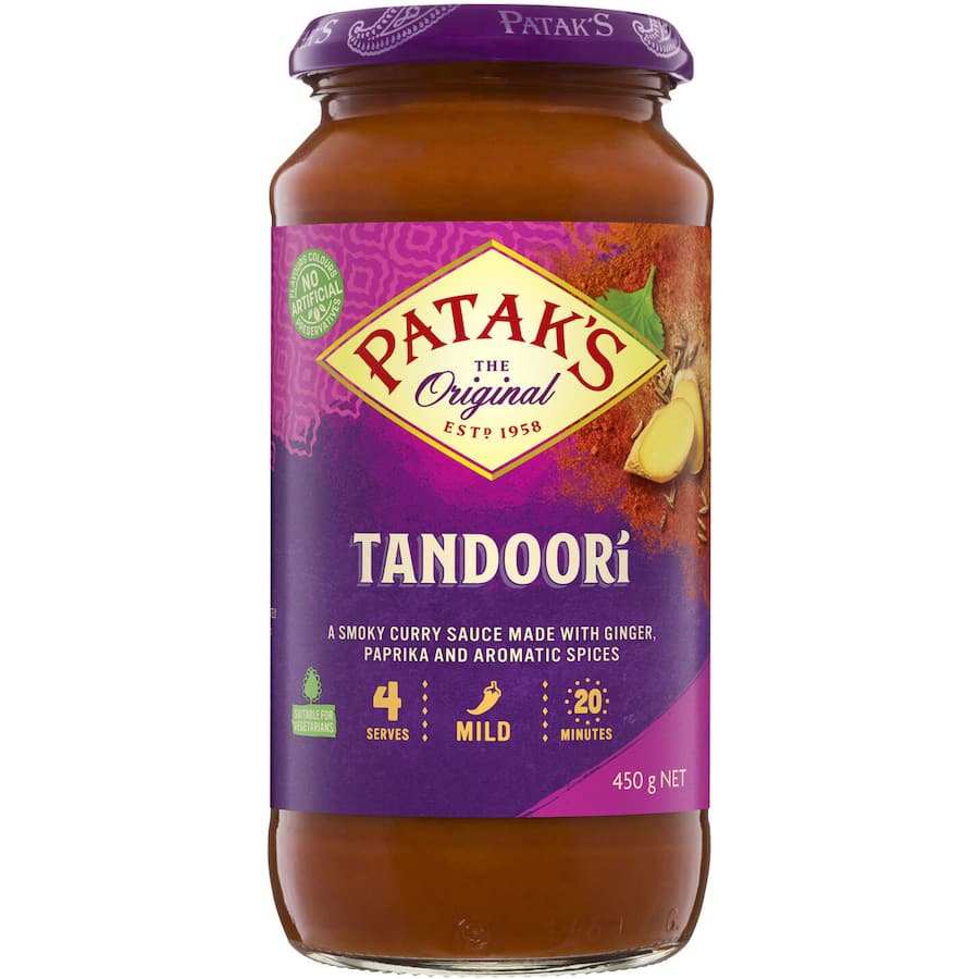 Pataks Curry Sauce Tandoori Mild Jar 450g