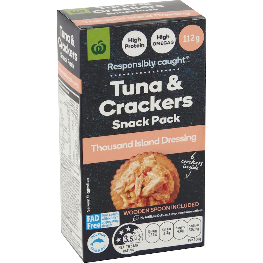 Woolworths Tuna & Crackers Thousand Island Flavoured 112g