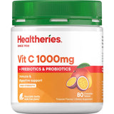Healtheries Vitamin C With Probiotics 1000mg Tablets 80pack