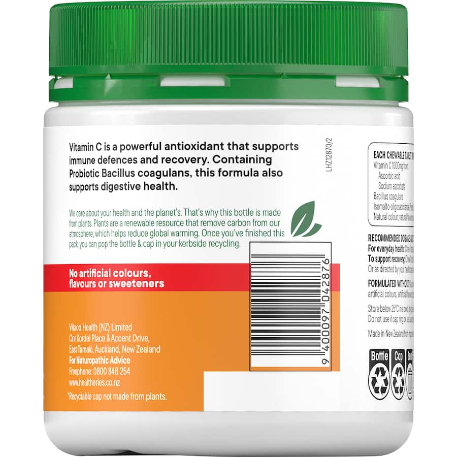 Healtheries Vitamin C With Probiotics 1000mg Tablets 80pack