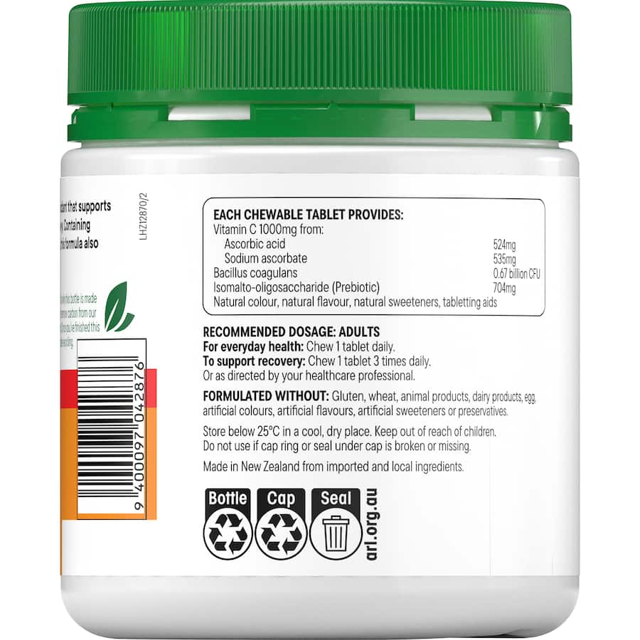 Healtheries Vitamin C With Probiotics 1000mg Tablets 80pack