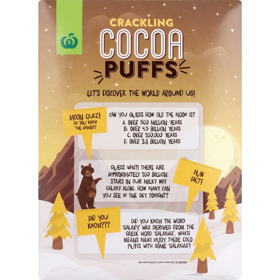 Woolworths Cereal Crackling Cocoa Puffs 500g