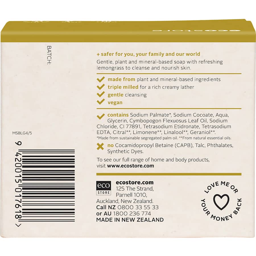 Ecostore Soap Lemongrass 80g each 4pack