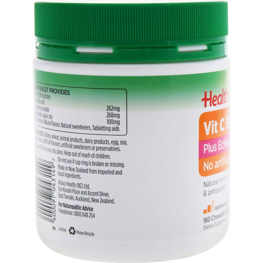 Healtheries Vitamin C With Echinacea 500mg Chewable tablets 160pack