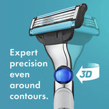 Gillette Mach 3 Turbo 3d Razor & 2 Refills 1pack