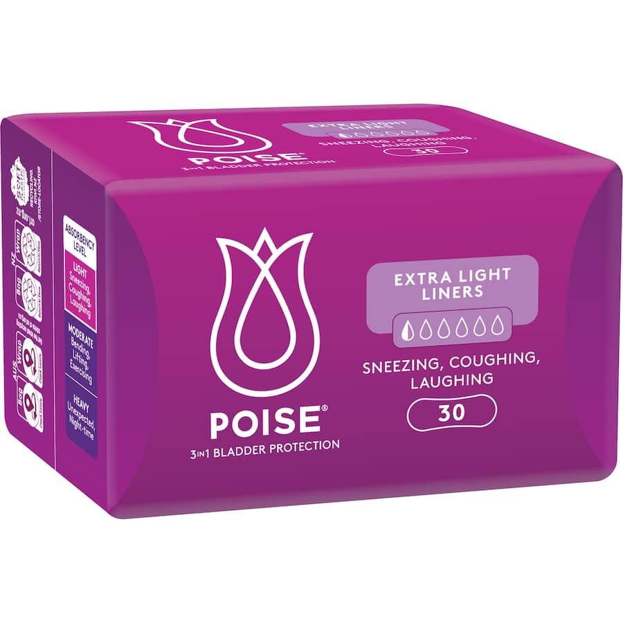 Poise Active Panty Liners Micro 30pack