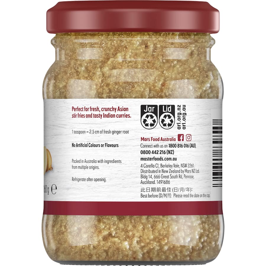 Masterfoods Ginger Freshly Chopped Jar 160g
