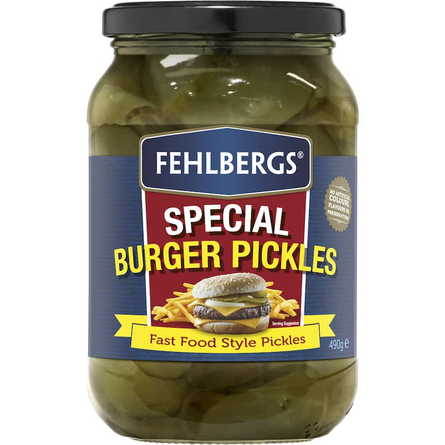 Fehlbergs Gherkins Burger Pickles 490g