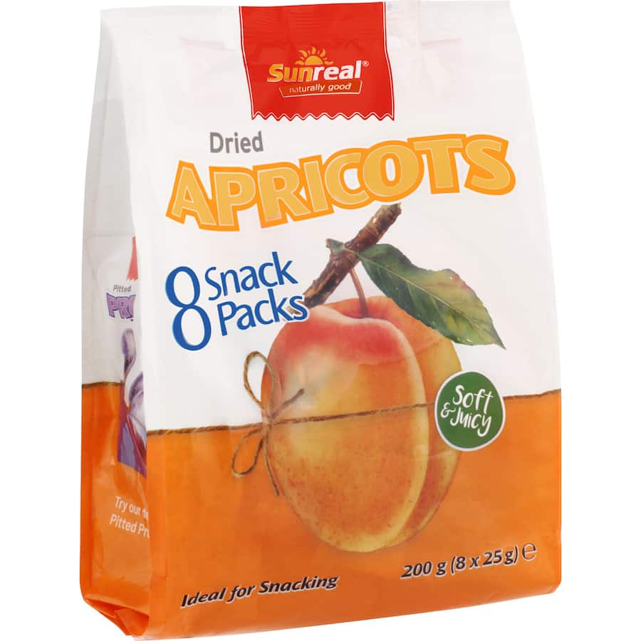Sunreal Apricots 200g Snack Pack 8pack