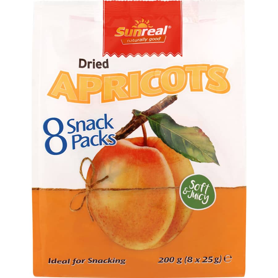 Sunreal Apricots 200g Snack Pack 8pack