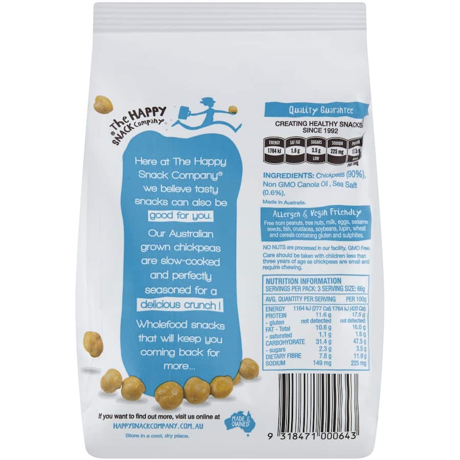 Happy Snack Bean Snacks Chic Peas Lightly Salted 200g