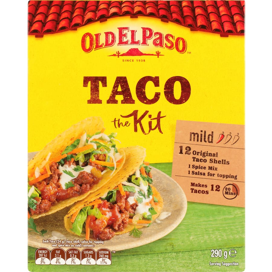 Old El Paso Taco Dinner Kit Sweet Paprika & Tomato 12 pack 290g
