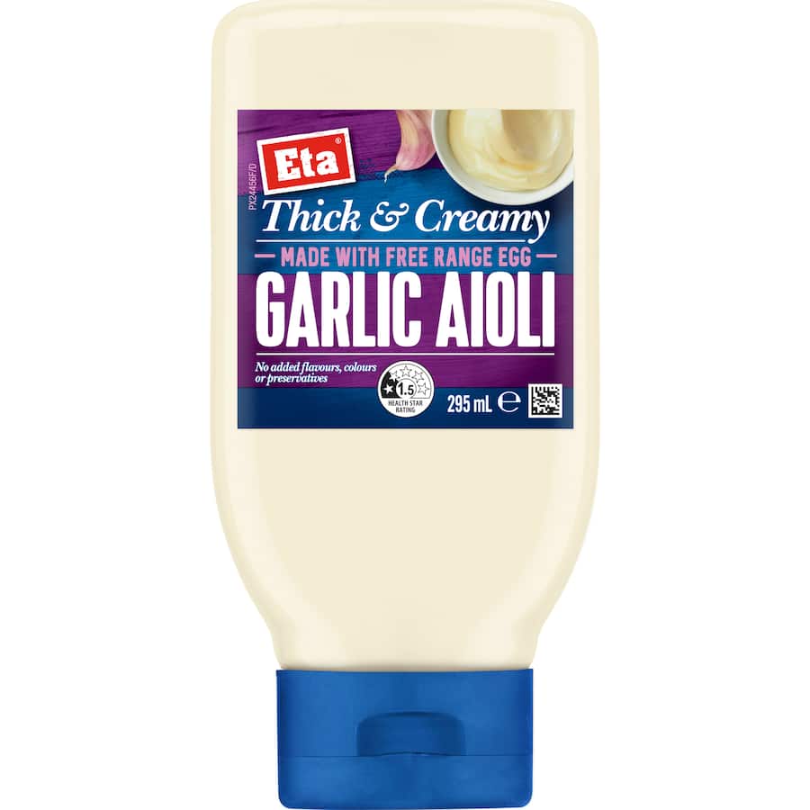 Eta Garlic Aioli Thick & Creamy Squeeze bottle 295mL