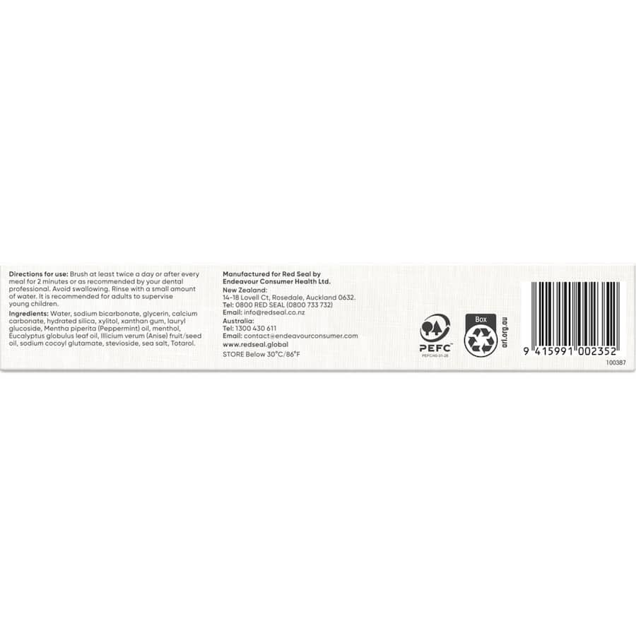 Red Seal Toothpaste Baking Soda Natural Tube 100g