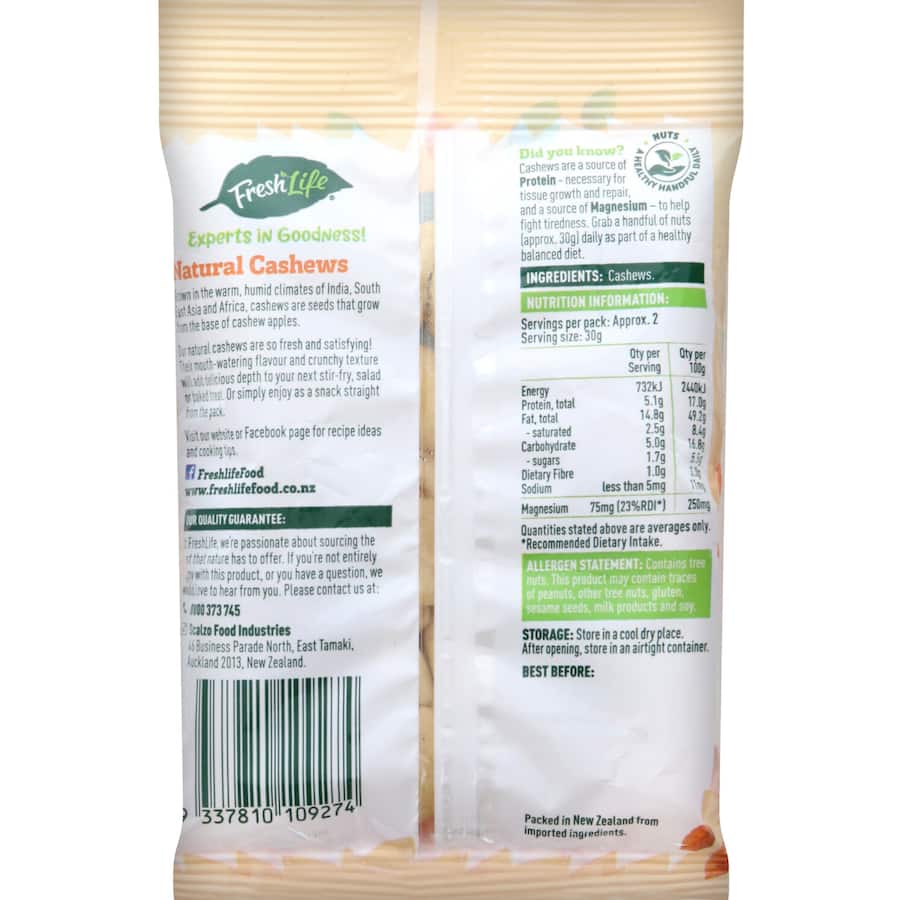 Freshlife Cashews Natural 70g