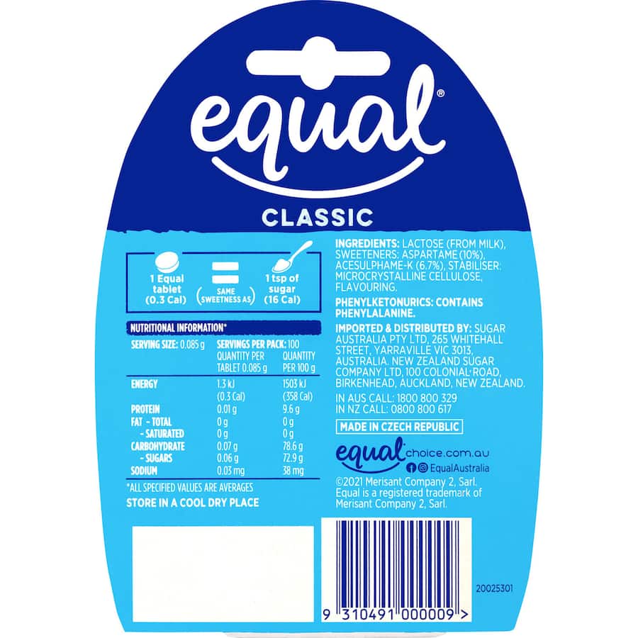 Equal Sugar Substitute Tablets Disp 100pack
