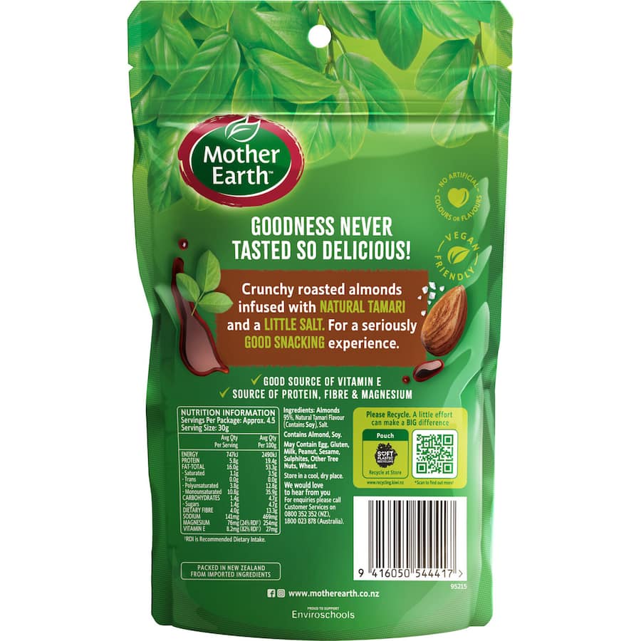 Mother Earth Almonds Tamari Flavoured 140g