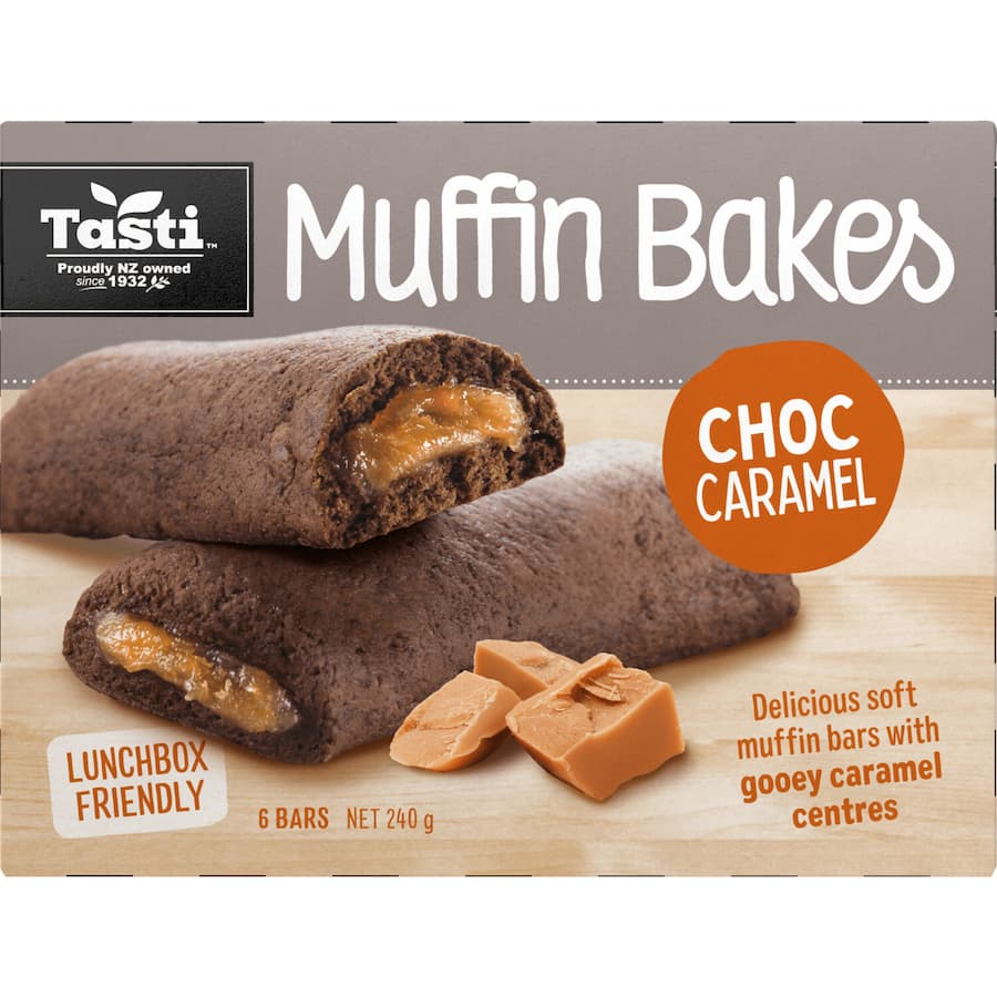 Tasti Muffin Bakes Cake Bars Choc Caramel 6pk 240g