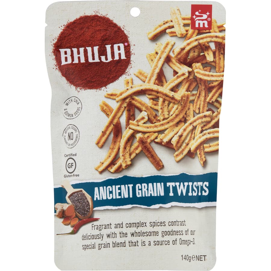 Majans Snack Mix Bhuja Ancient Grain Twists 140g