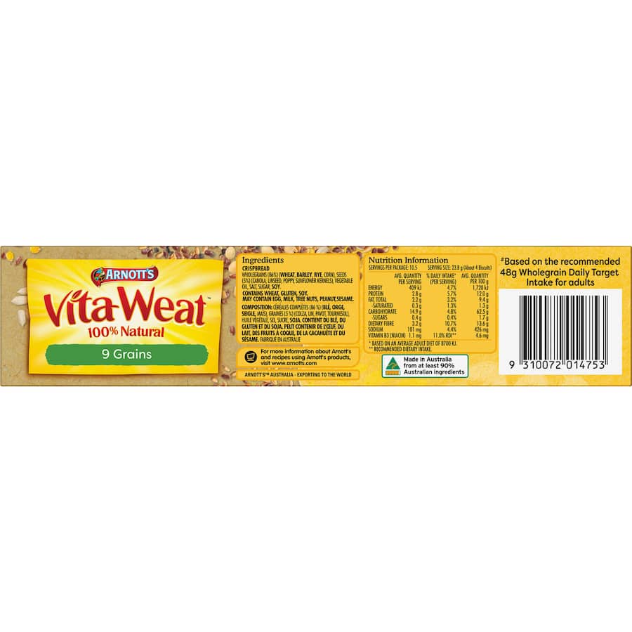 Arnotts Vita Weat Crispbread 9 Grains Box 250g