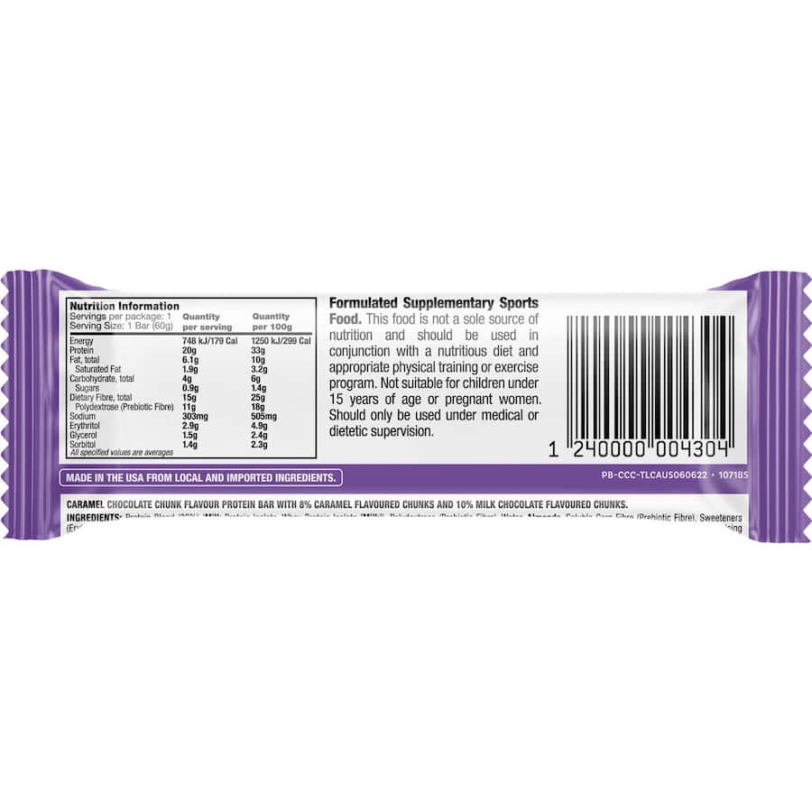 Quest Bar Nutrition Bar Chocolate Caramel Chunk 60g