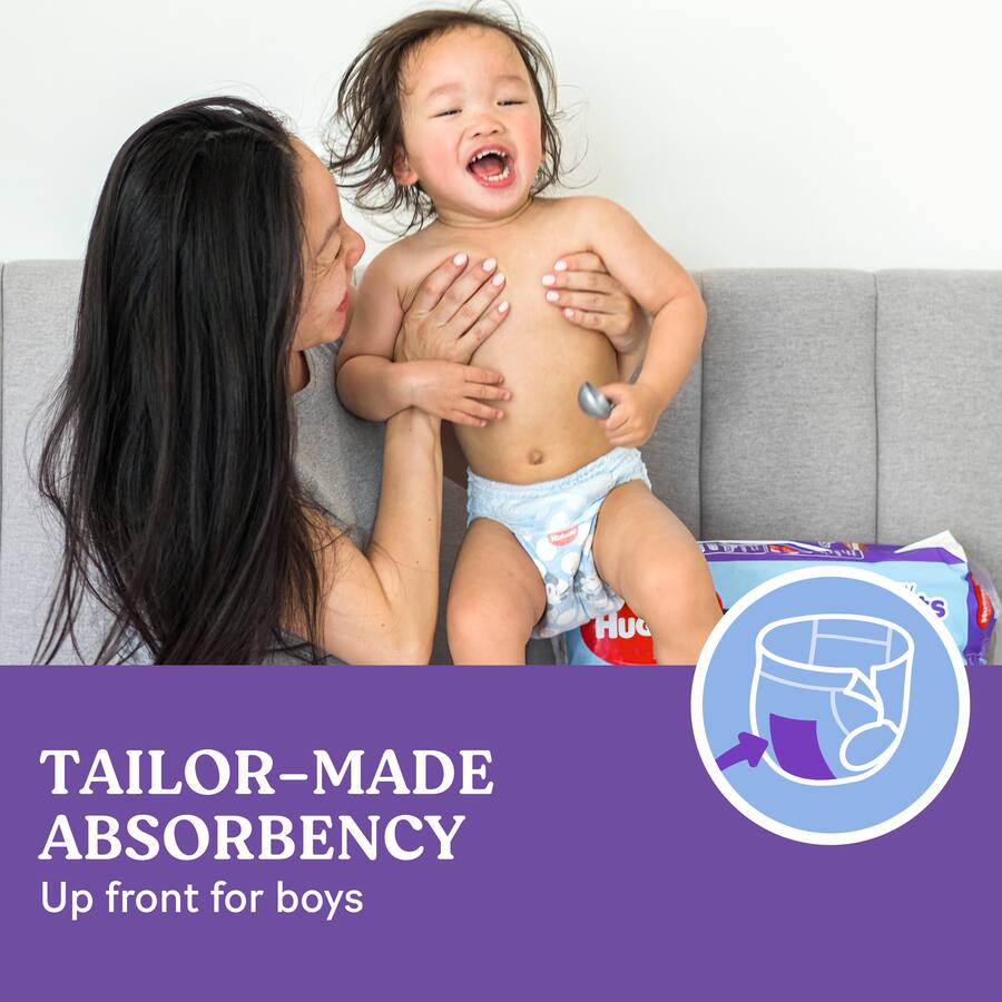 Huggies Ultra Dry Nappy Pants Boys Size 4 (9-14 Kg) Jumbo pack 62pack